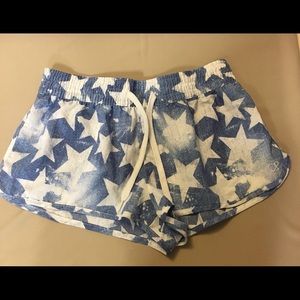 Op Beach Shorts Size Large, Blue with Stars; NWOT